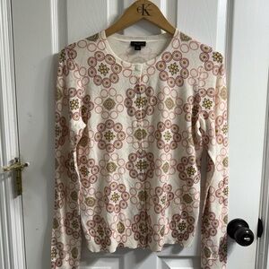 Ann Taylor Cream Buttoned cardigan sweater